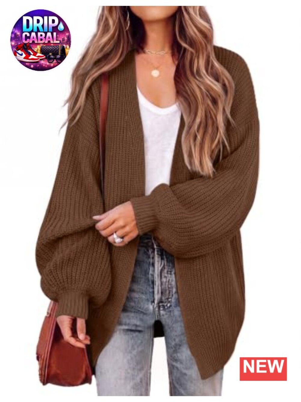 Oversized Chunky Knit Long Sleeve Open Front Cardigan Sweater for Women